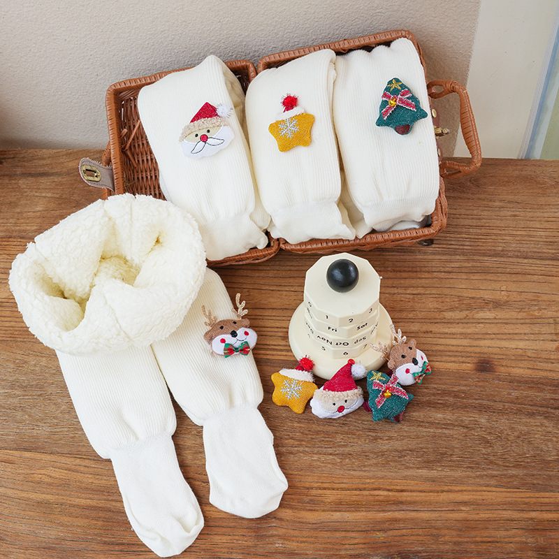 女童圣诞连脚打底裤45