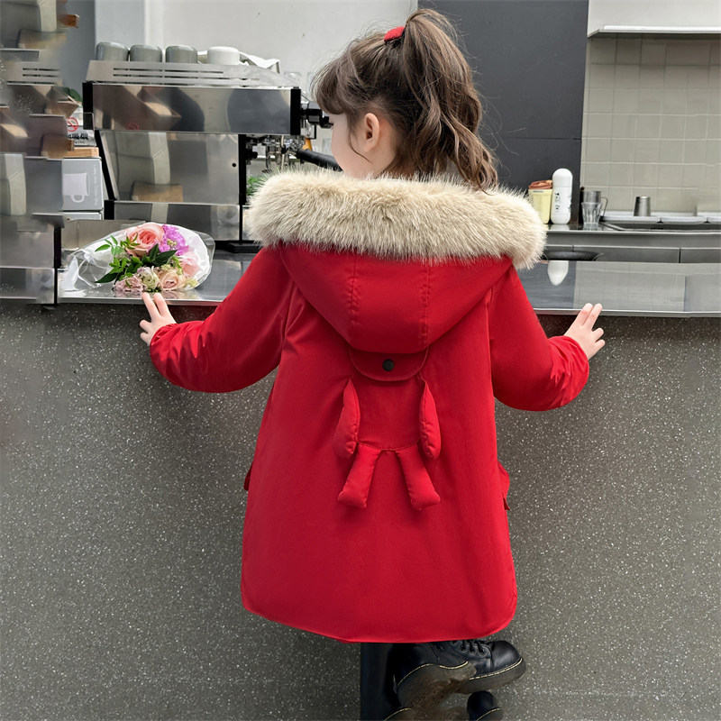 女童冬装棉服韩版洋气派克服加绒加厚中大童冬季女孩棉衣儿童外套