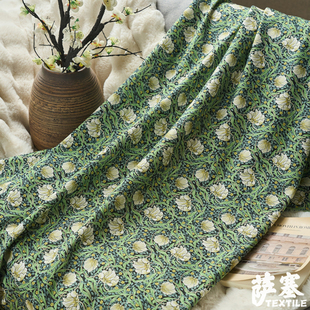 萨塞20支平纹布料进口底布 梵高星空系列莫里斯印花手工DIY纯棉布