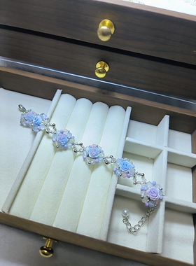 手工玫瑰手链小众设计感高级轻奢气质2025爆款送闺蜜生日礼物时尚