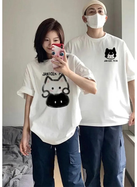 2025年新款爆款情侣款夏季新款美式复古短袖t恤休闲百搭上衣ins潮