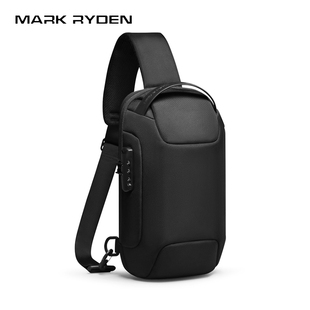 马可·莱登男士 锁防盗 胸包运动骑行斜挎包大容量单肩包多功能密码