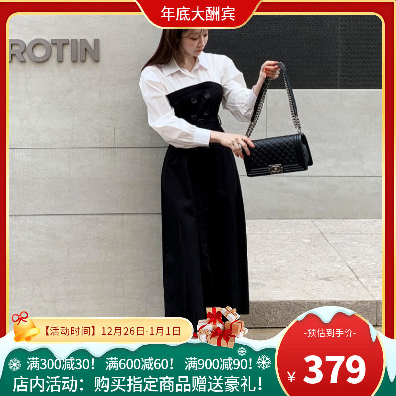 [Koming][THERE SHE IS]韩版女装ins可爱百搭连衣裙小香风温柔新