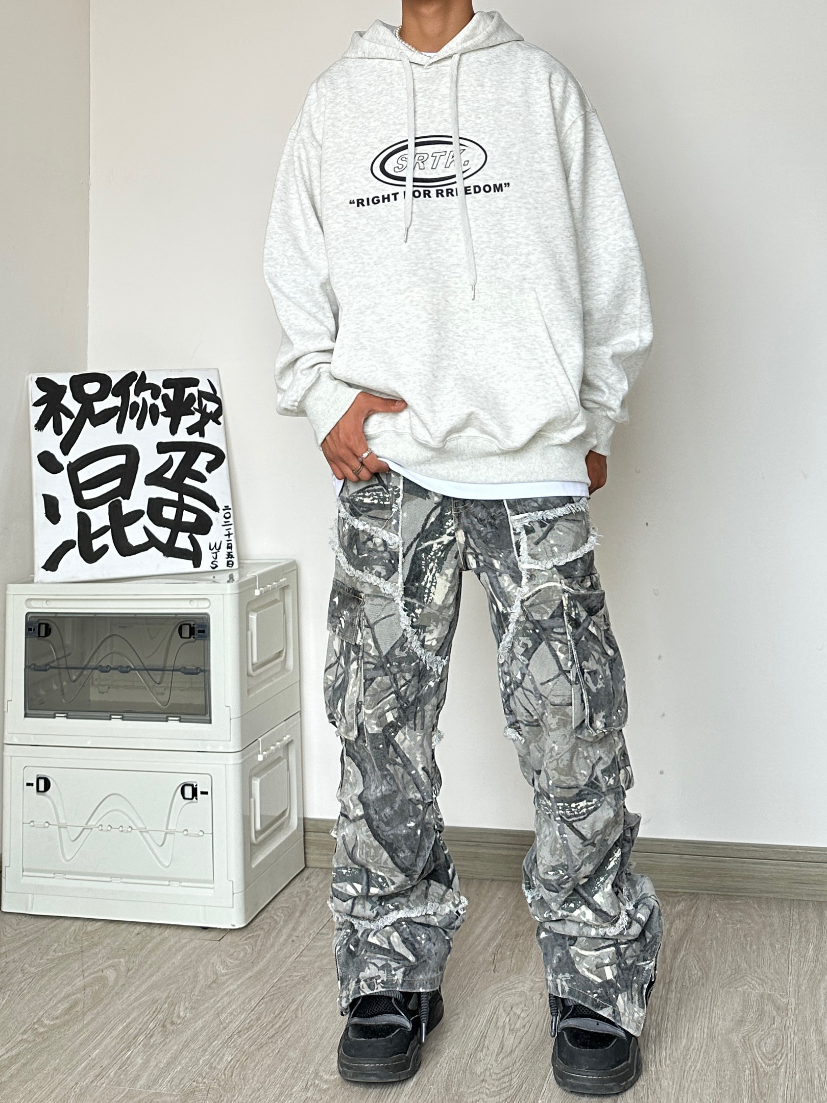 新款高街重磅休闲卫衣学生大码宽松A021-W1818-P55,男装卫衣,电商A021