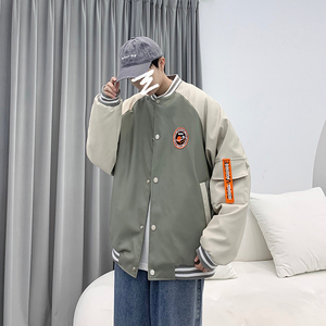 主推2021冬季PU皮棒球服棉衣加厚男QT4029-M05图片