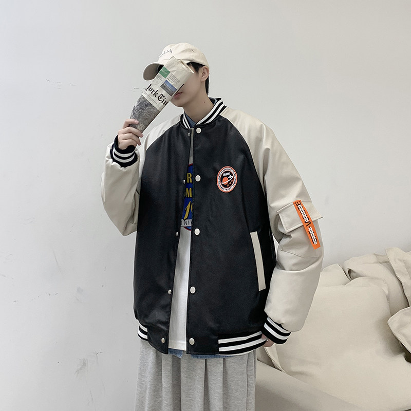 主推2021冬季PU皮棒球服棉衣加厚男QT4029-M05图片