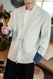 咖啡厅风春夏开衫道袍翻袖QT4029-Z1912，男装夹克，电商A021