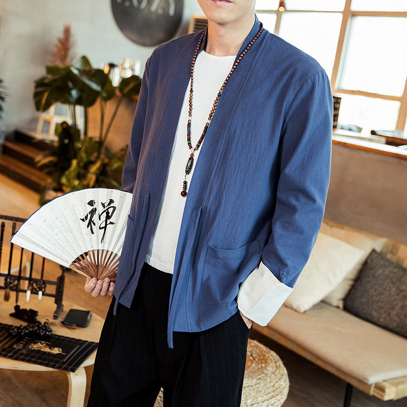 咖啡厅风春夏开衫道袍翻袖QT4029-Z1912图片