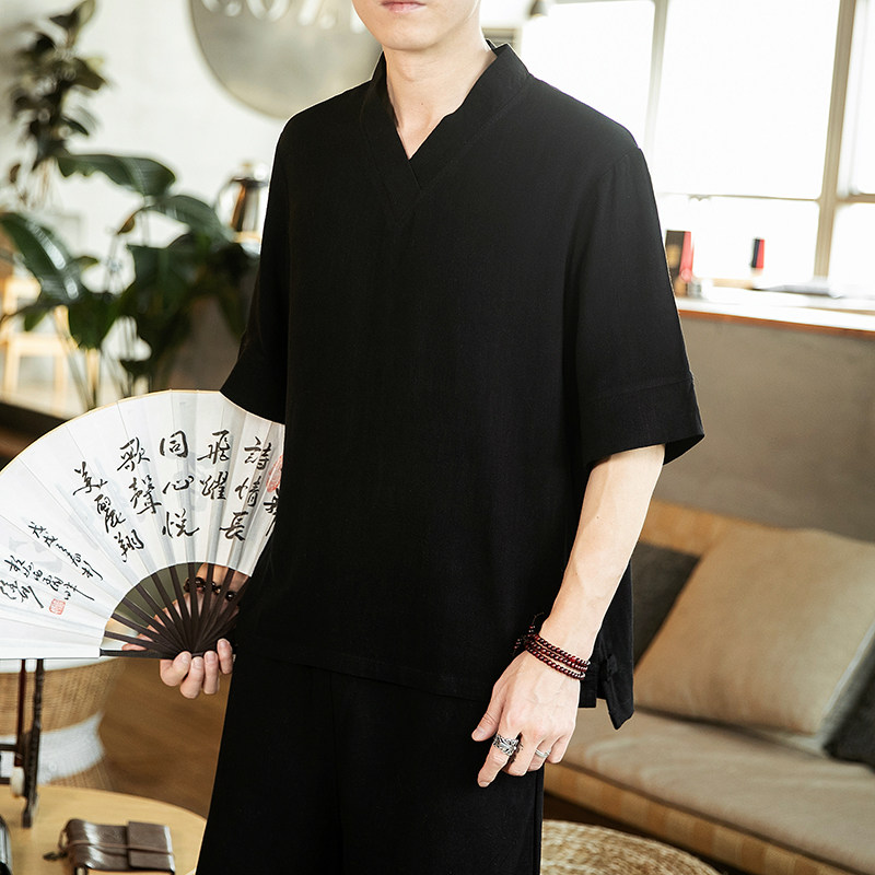风夏季新款印花V领大码休闲短袖T恤QT4029-T2053,男装T恤,电商A021