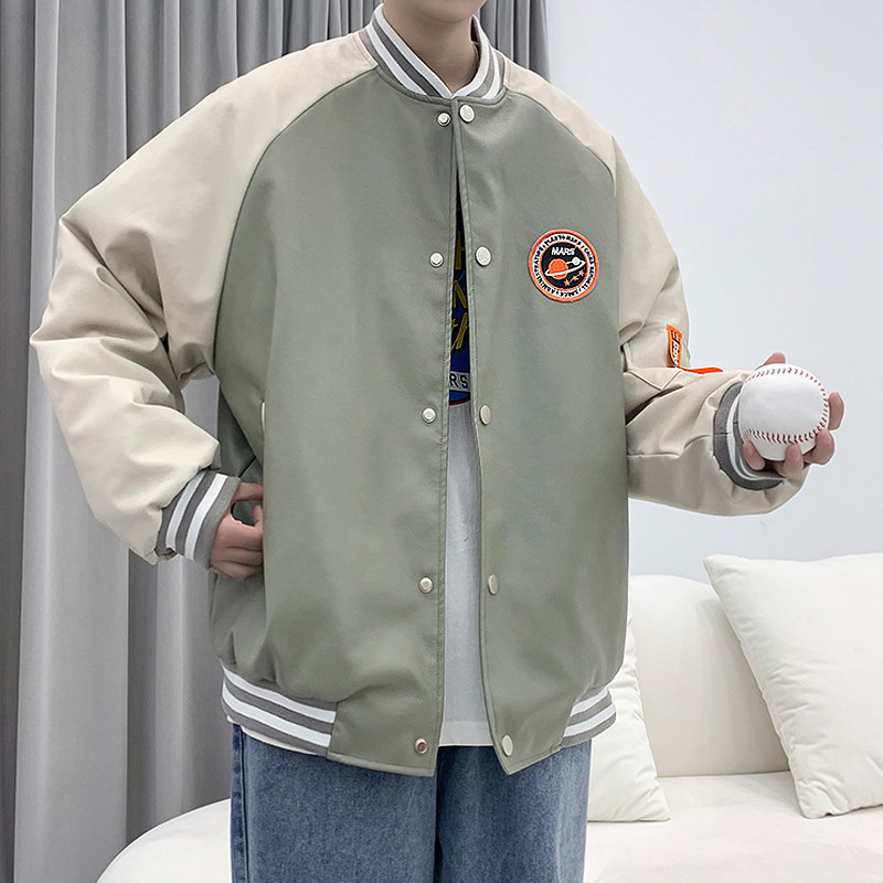 2021秋冬新款港风PU皮夹克外套情侣大码棒球服-M05,男装夹克,电商A021