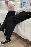 秋季2021新款港风男大码情侣休闲打底直筒简约笑脸裤子，男装休闲裤，电商A021