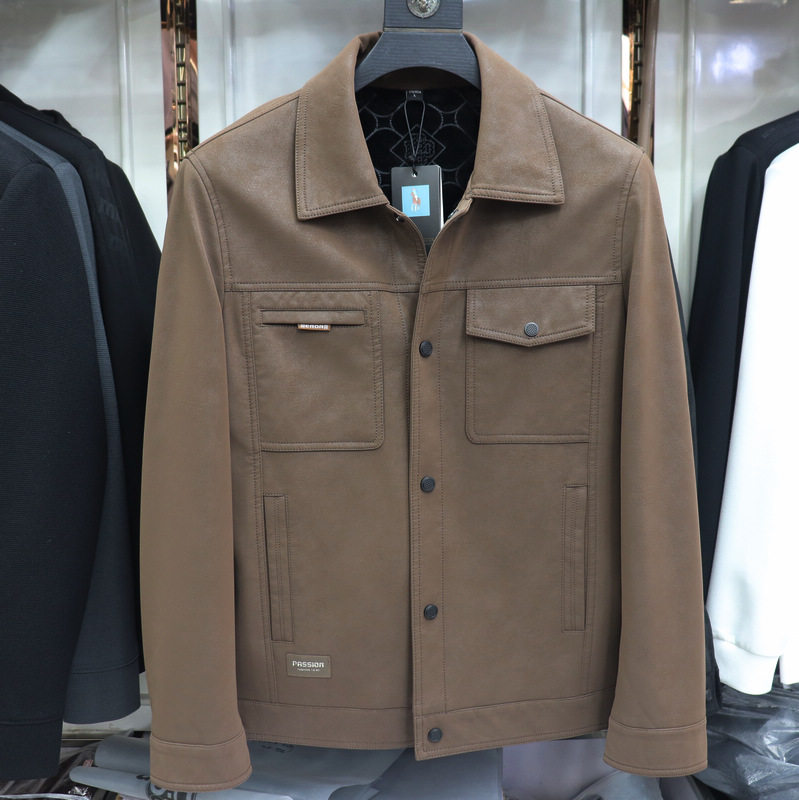 2025秋冬新款杰克雄狮男装休闲男士简约百搭翻领夹克加绒外套9515