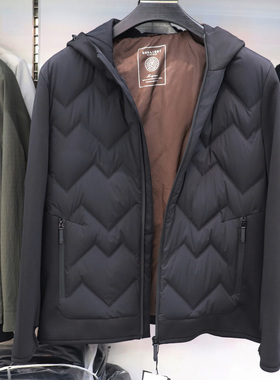 2025冬季新款捷赛男装休闲男士商务简约连帽轻便羽绒服外套25860