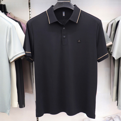 2026夏季新款派撒保罗男装男士简约百搭翻领短袖T恤舒适透气9650