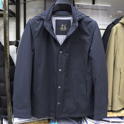 2025冬季新款男装七哥八弟休闲男士可脱卸帽轻便翻领棉衣88666