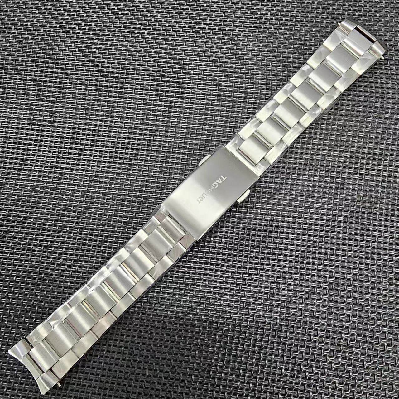 豪雅竞潜表带钢带原装男way111way201手表带原厂精钢弧口钢表带