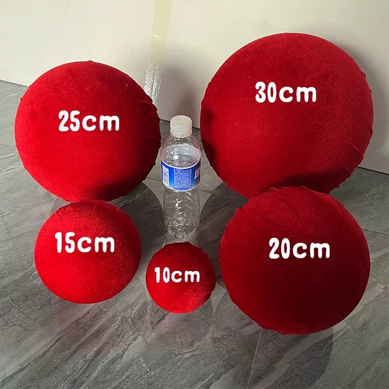 圣诞节装饰红丝绒球吊球节日装饰挂件打卡点店铺网红陈列造景布置