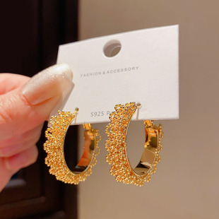 复古轻奢气质小众个性夸张大耳环女独特设计感几何圆形耳圈耳饰