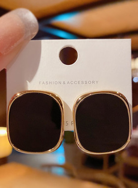 高级感法式复古几何方形耳钉女简约时尚百搭气质耳环2025年新款潮