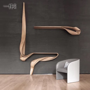 一件现代简约木质抽象艺术摆件客厅装 饰摆件定制 饰品创意造型装