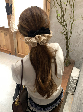 韩国原创双面植绒2025新款丝绒蝴蝶结发夹女后脑勺盘发弹簧夹子
