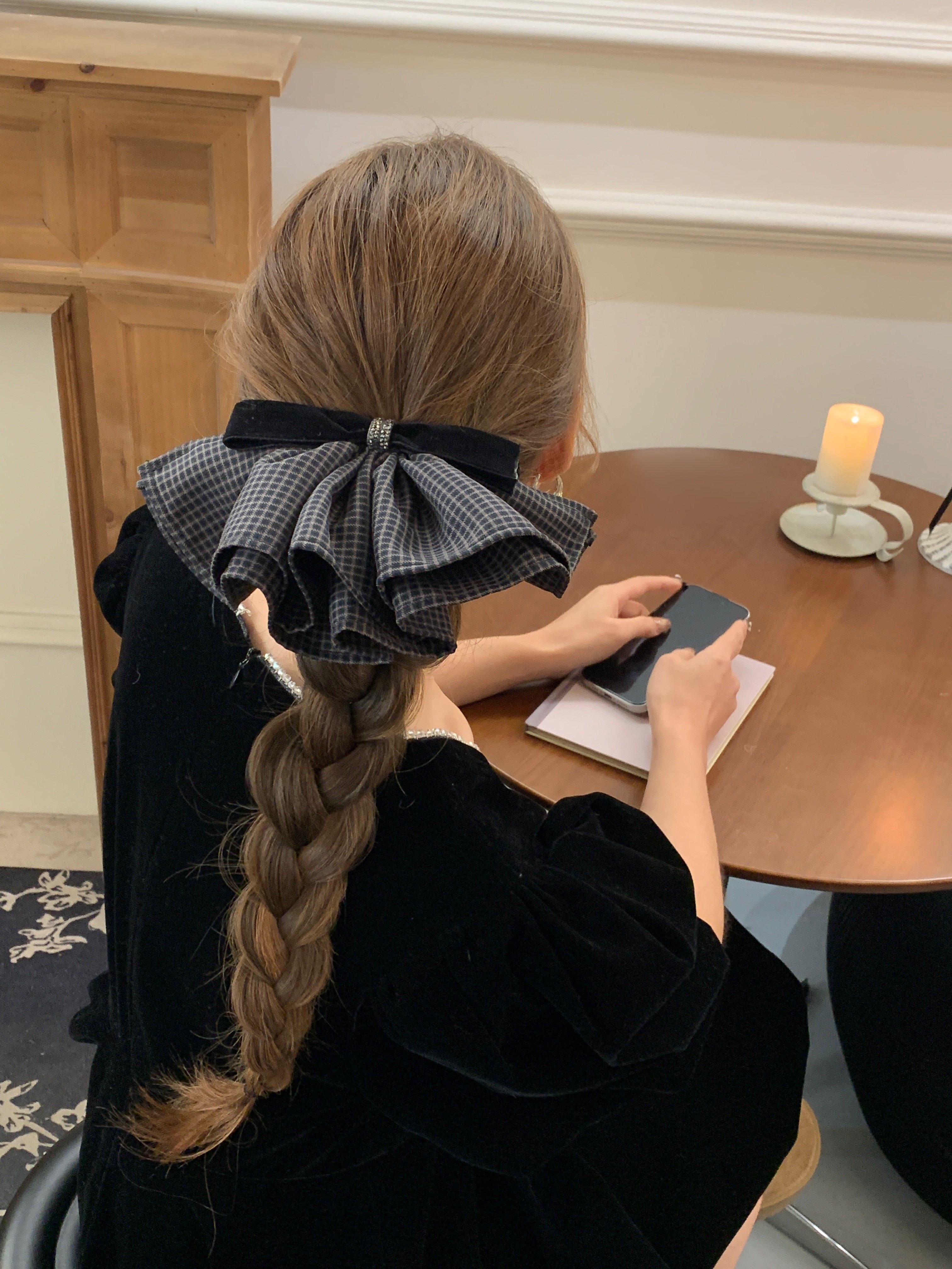 韩国2025新款高级感丝绒蝴蝶结发夹发饰头饰弹簧夹后脑勺发夹,饰品/流行首饰/时尚饰品新,发饰,淘宝优惠券,粉丝福利购,淘宝优惠卷