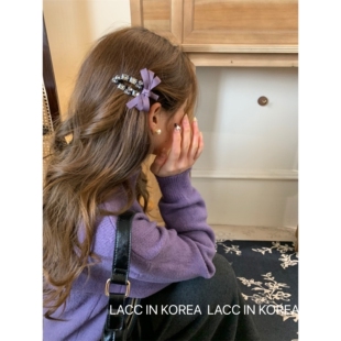 韩国甜酷辣妹锆石蝴蝶结发夹2025新款镂空刘海侧边夹头饰夹子女