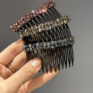 韩国发梳女气质简约高级发夹顶夹水钻刘海夹头饰发卡发饰发梳侧边