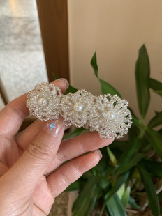 韩国夏日小清新珍珠串珠发夹2025新款气质前额碎发刘海夹发饰女