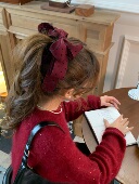 卖完无补红色过年波点蝴蝶结女2026新款 高端夹子头饰发饰香蕉夹