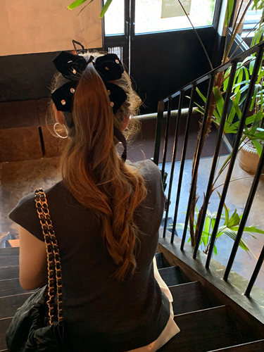 韩国钢印秋冬丝绒2025新款高级感蝴蝶结发夹女香蕉夹发夹秋冬发饰