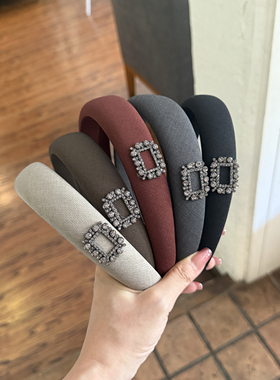 韩国金标高级感方钻高颅顶百搭发箍女2025新款外出洗脸压发头箍