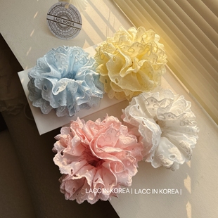 韩国超仙蕾丝花边大肠发圈2025新款温柔扎马尾发饰小清新头绳女