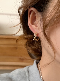 韩国金属风打结耳钉女2026新款 高级感气质耳环耳饰 精致轻奢时尚