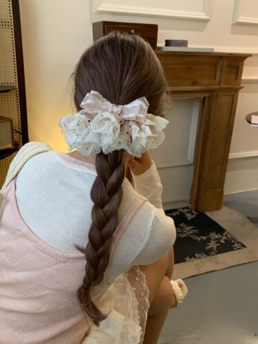 韩国原创2026新款蕾丝花边女高级气质高颜值发饰后脑勺头饰弹簧夹