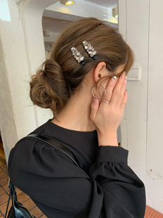 韩国大水钻闪钻小号鸭嘴发夹2025新款个性简约侧边碎发刘海夹发饰