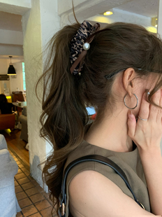 韩国甜酷豹纹裙摆香蕉夹2025新款高马尾气质发夹高级感夹子发饰女