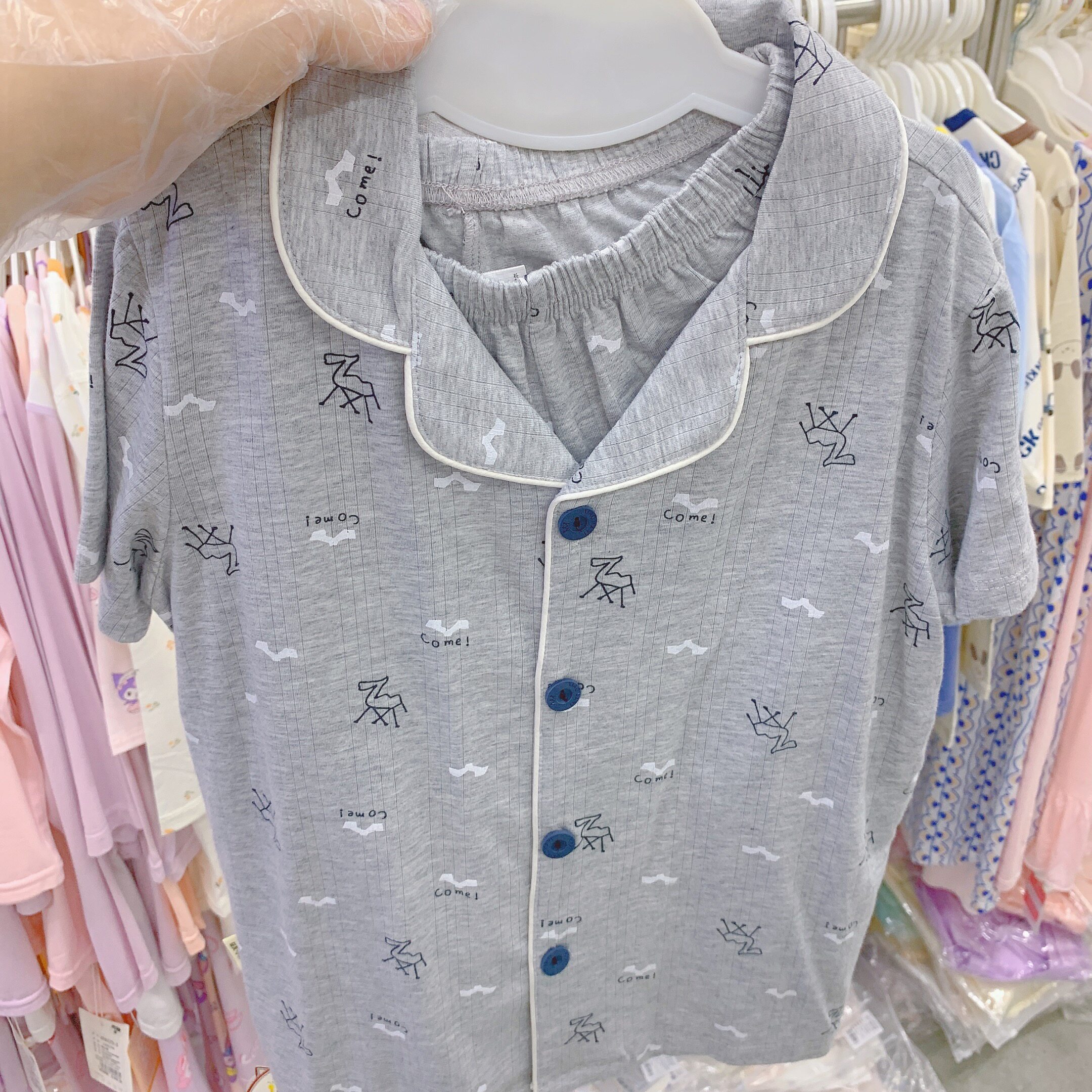 益友小蚂蚁夏季短袖七分裤两件套家居服夏款睡衣套装特价孤品清仓