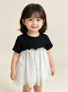 W B T旺贝特夏季新款女童宝宝短袖连衣裙特价