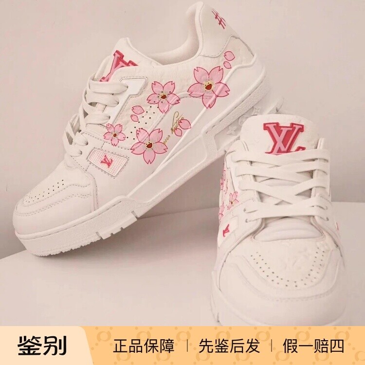奢店2025新款 LV/路易威登 村上隆樱花限量TRAINER 运动鞋 1AGZEJ