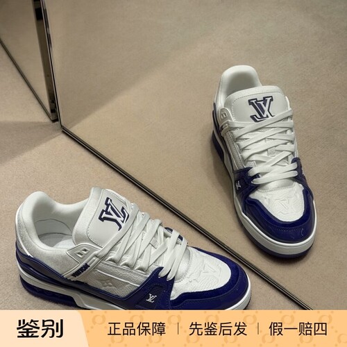 奢店 2025新款 LV/路易威登 TRAINER 漆皮配绒面牛皮运动鞋1AJ208