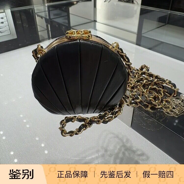 奢店代购2025a新款正品 CHANEL/香奈儿 手工坊羊皮链条贝壳单肩包