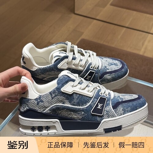 奢店代购 2025新款 LV/路易威登  TRAINER 牛仔情侣运动鞋 1AJAQT