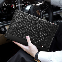 Cohnim kevin手包男士手拿包男头层牛皮软礼盒真皮大容量信封包