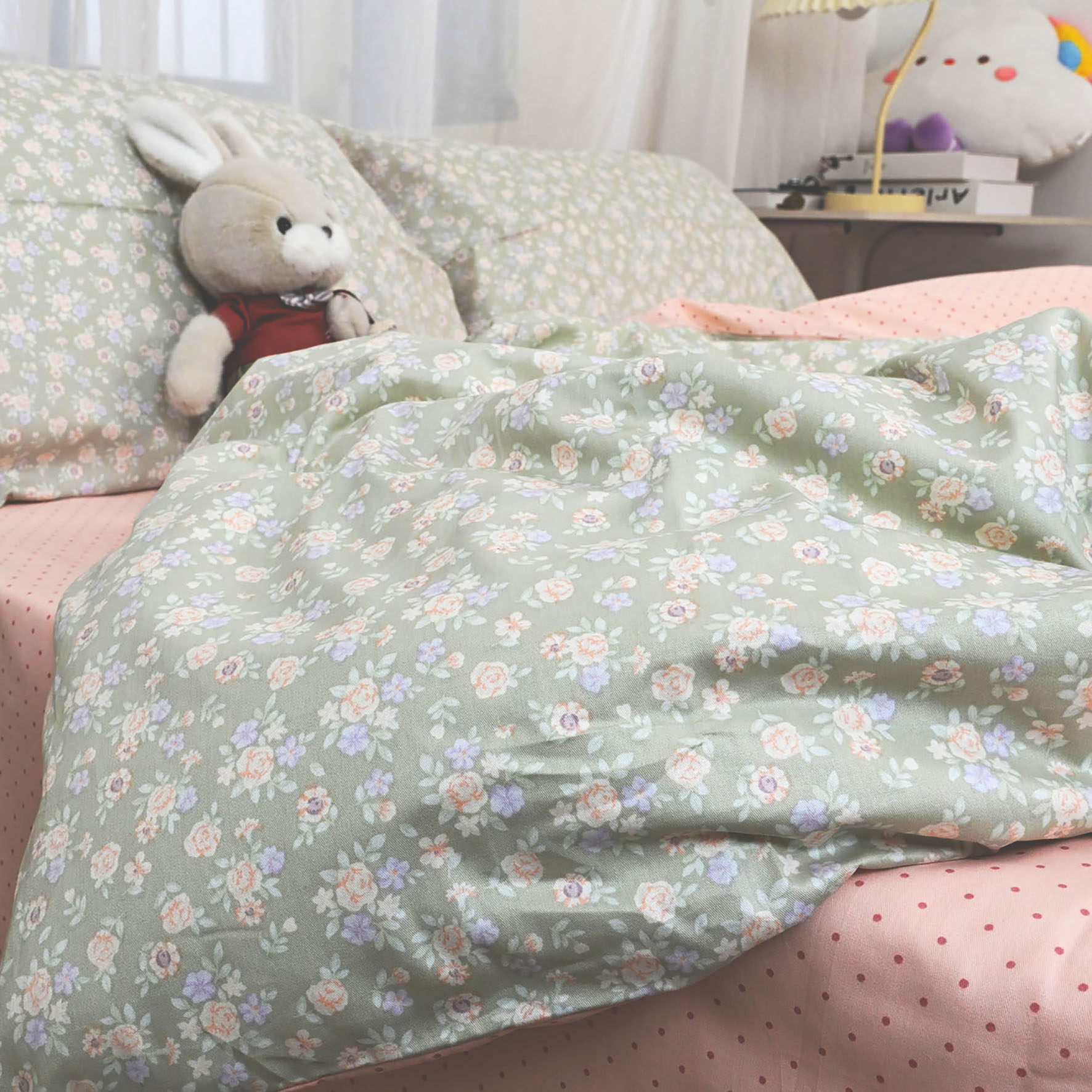 森系碎花全棉床品四件套被单床笠单人寝室三件套印花纯棉四季通用