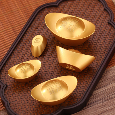 实心沙金元宝金属道具摆件装饰品