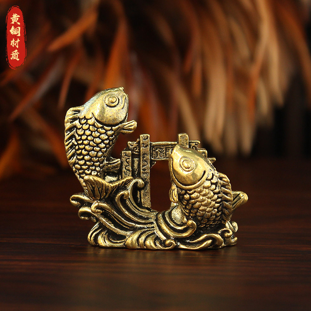 纯铜鲤鱼跃龙门摆件年年有余图片