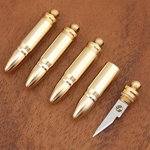 创意黄铜子弹头带刀片空心