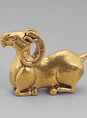 黄铜十二生肖羊摆件实心铜