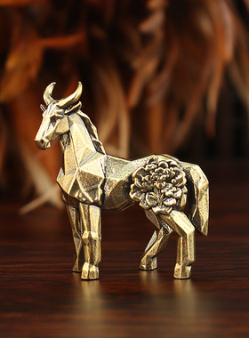 马年新款立体像素马小铜摆件